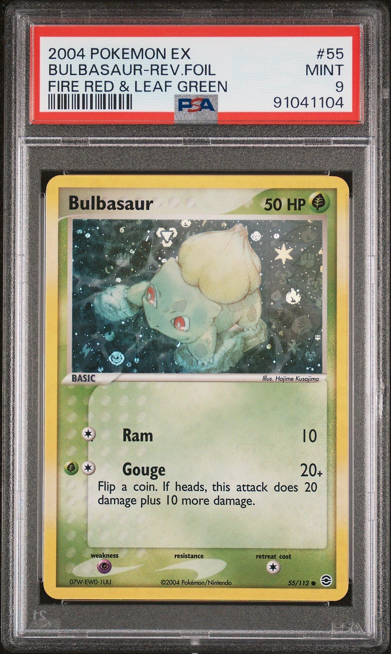 2004 Pokemon Ex Fire Red & Leaf Green 55 Bulbasaur-reverse Foil PSA 9