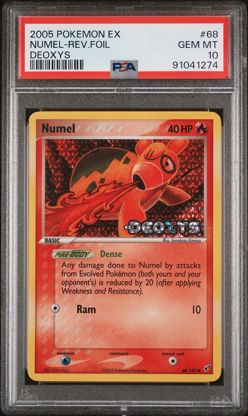 2005 Pokemon Ex Deoxys 68 Numel-reverse Foil PSA 10