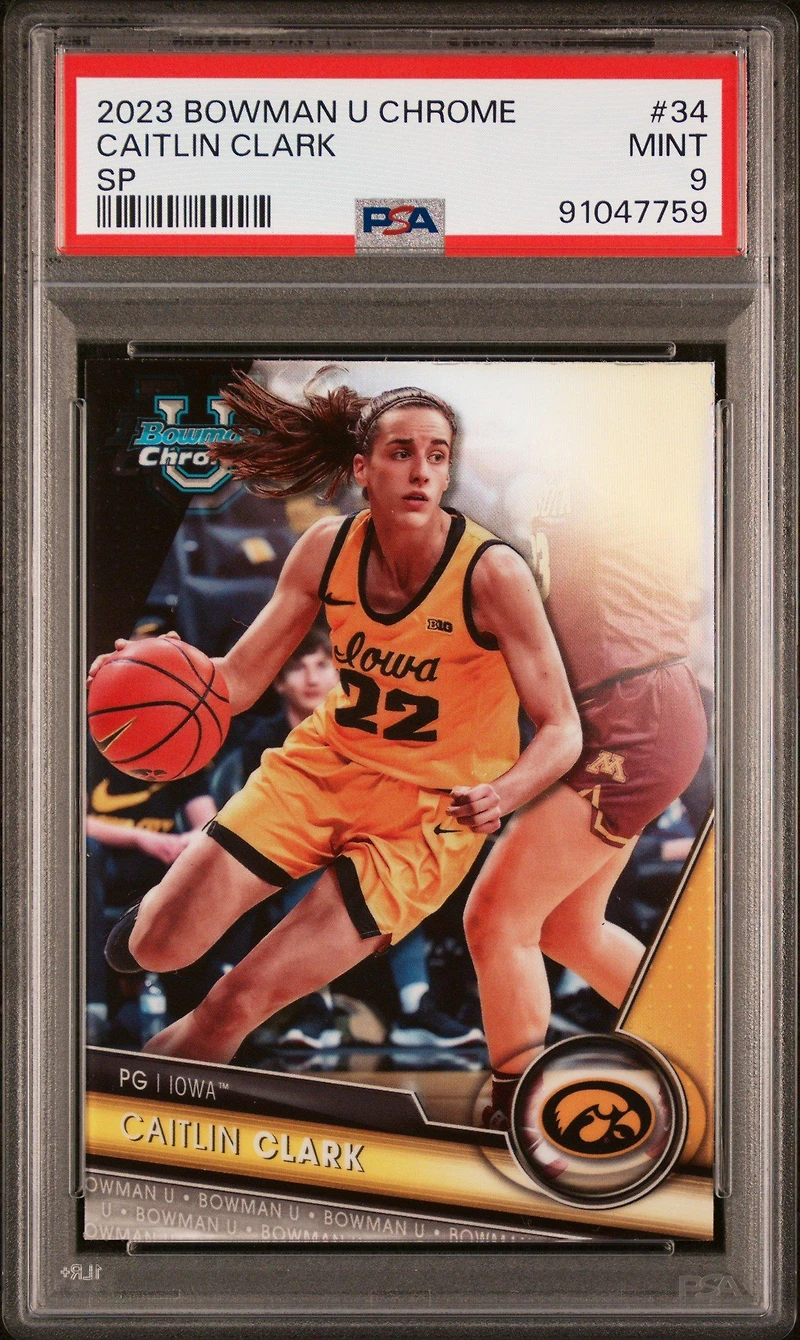 2023 Bowman University Chrome 34 Caitlin Clark Sp PSA 9