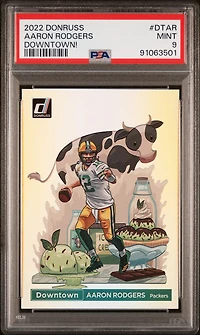 2022 Panini Donruss Downtown Dtar Aaron Rodgers PSA 9