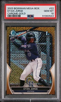 2023 Bowman Mega Box Chrome 22 Dyan Jorge Gold Refractor PSA 10
