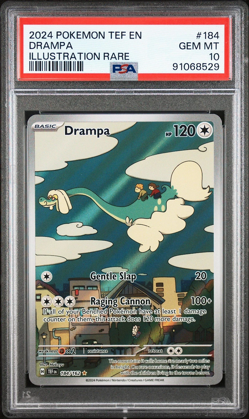 2024 Pokemon Tef En-temporal Forces 184 Drampa Illustration Rare PSA