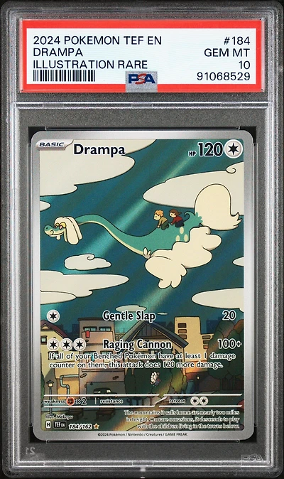2024 Pokemon Tef En-temporal Forces 184 Drampa Illustration Rare PSA