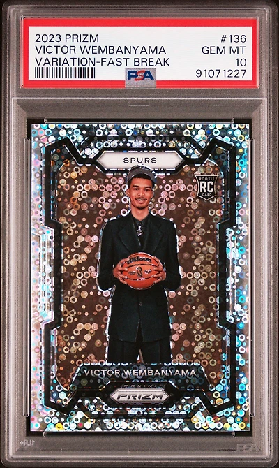 2023 Panini Prizm 136 Victor Wembanyama Variation-fast Break PSA 10