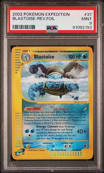 2002 Pokemon Expedition 37 Blastoise PSA 9