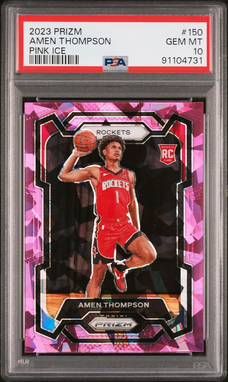 2023 Panini Prizm 150 Amen Thompson Pink Ice PSA 10