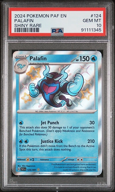 2024 Pokemon Paf En-paldean Fates 124 Palafin Shiny Rare PSA 10