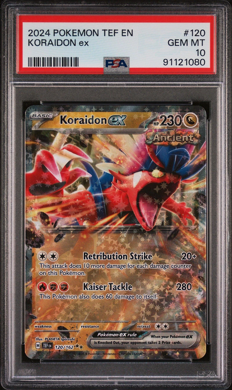 2024 Pokemon Tef En-temporal Forces 120 Koraidon Ex PSA 10
