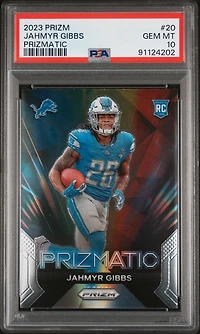 2023 Panini Prizm Prizmatic 20 Jahmyr Gibbs PSA 10