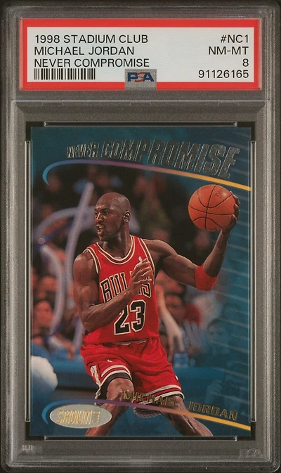 1998 Stadium Club Never Compromise Nc1 Michael Jordan PSA 8