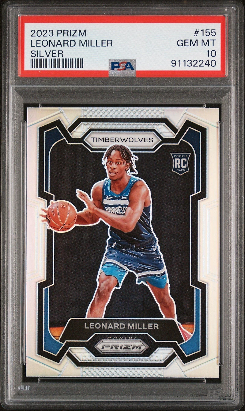 2023 Panini Prizm 155 Leonard Miller Silver Prizm PSA 10