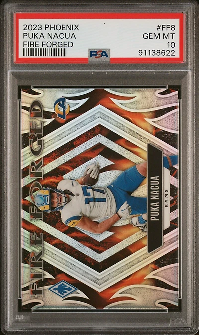 2023 Panini Phoenix Fire Forged Ff8 Puka Nacua PSA 10