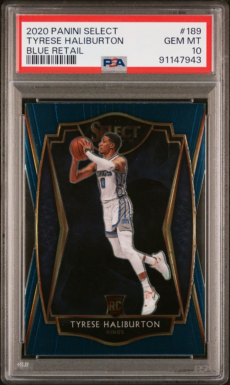 2020 Panini Select 189 Tyrese Haliburton Blue Retail PSA 10