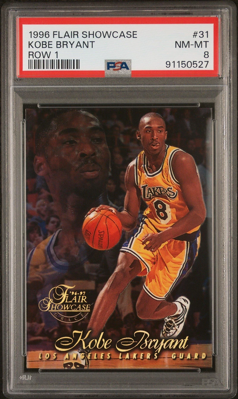 1996 Flair Showcase 31 Kobe Bryant Row 1 PSA 8