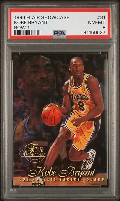 1996 Flair Showcase 31 Kobe Bryant Row 1 PSA 8