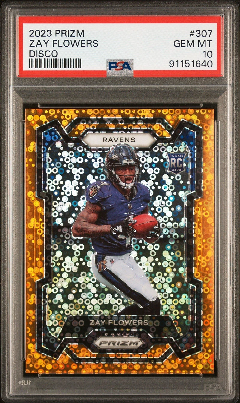 2023 Panini Prizm 307 Zay Flowers Disco Prizm PSA 10