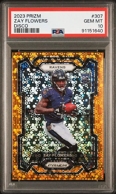 2023 Panini Prizm 307 Zay Flowers Disco Prizm PSA 10