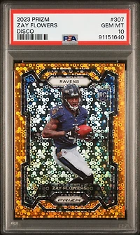 2023 Panini Prizm 307 Zay Flowers Disco Prizm PSA 10