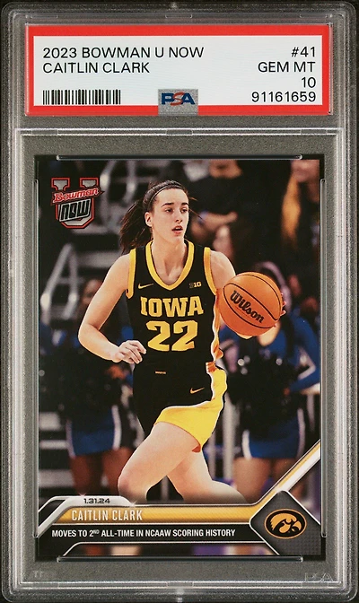 2023 Bowman U Now Caitlin Clark PSA 10