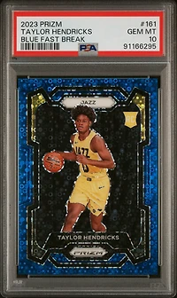 2023 Panini Prizm 161 Taylor Hendricks Blue Fast Break PSA 10