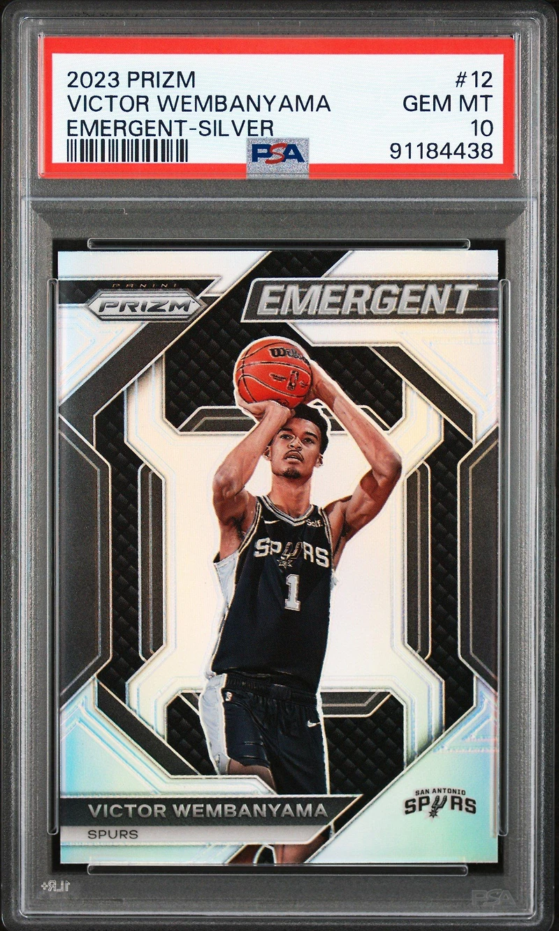 2023 Panini Prizm Emergent 12 Victor Wembanyama Silver Prizm PSA