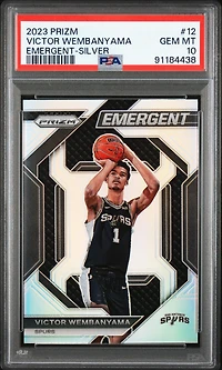 2023 Panini Prizm Emergent 12 Victor Wembanyama Silver Prizm PSA