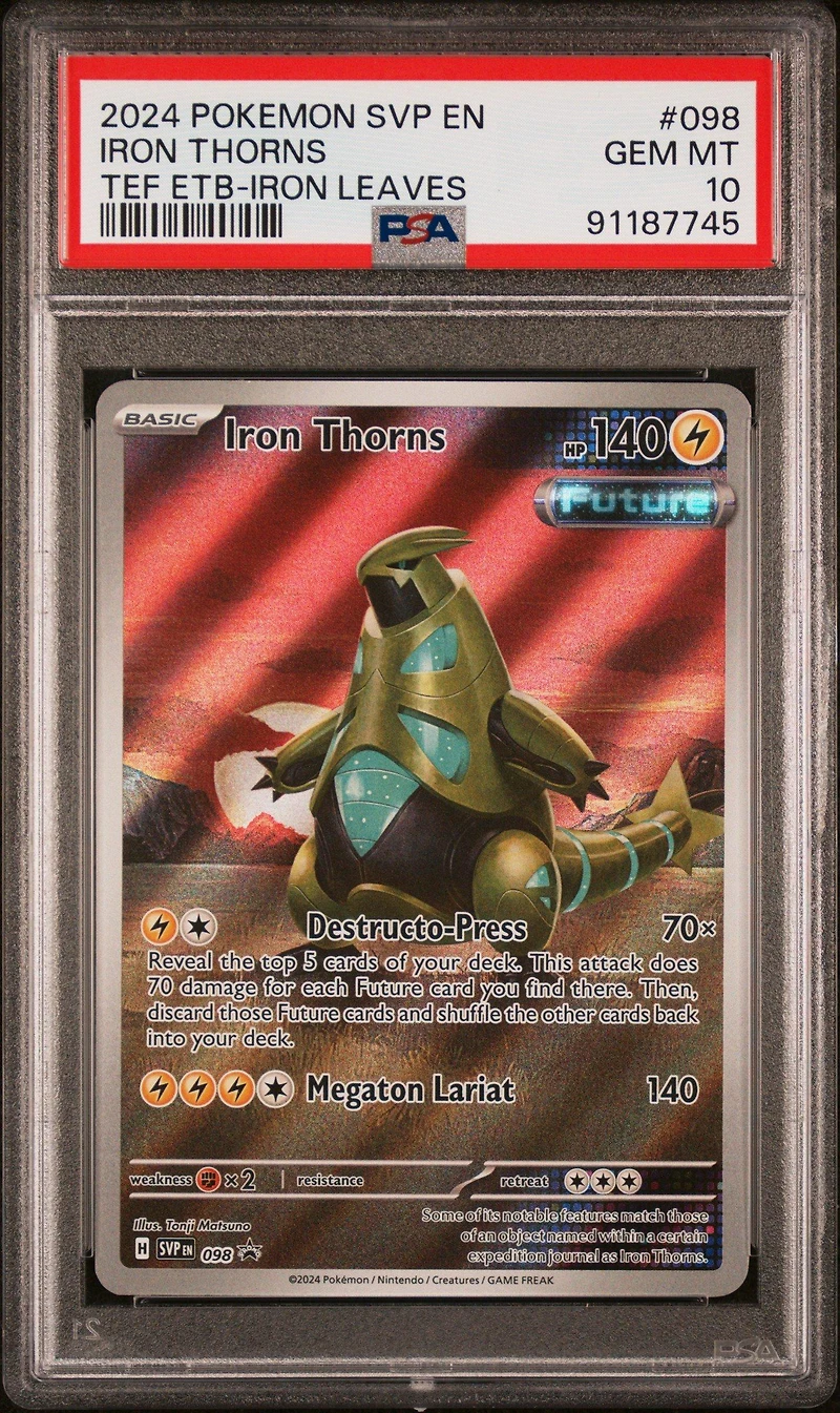 2024 Pokemon Svp En-sv Black Star Promo 098 Iron Thorns Temporal Forces Elite Trainer Box-iron Leaves PSA