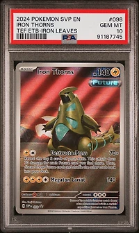 2024 Pokemon Svp En-sv Black Star Promo 098 Iron Thorns Temporal Forces Elite Trainer Box-iron Leaves PSA