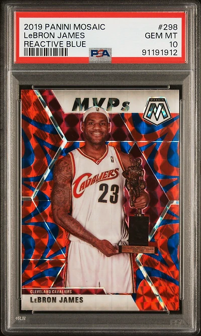 2019 Panini Mosaic 298 Lebron James Reactive Blue PSA 10