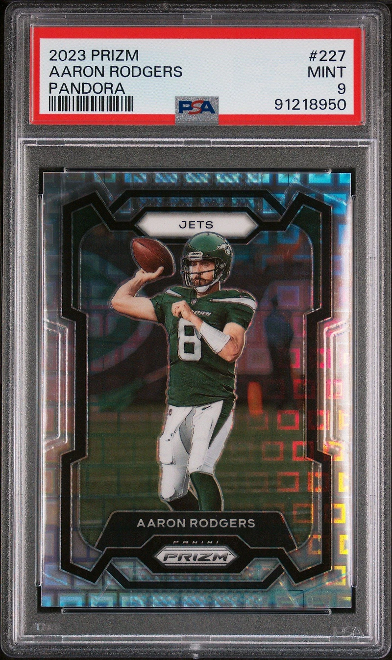 2023 Panini Prizm 227 Aaron Rodgers Pandora PSA 9