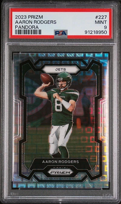2023 Panini Prizm 227 Aaron Rodgers Pandora PSA 9