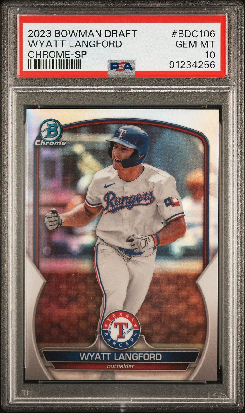 2023 Bowman Draft Bdc106 Wyatt Langford Chrome-sp PSA 10