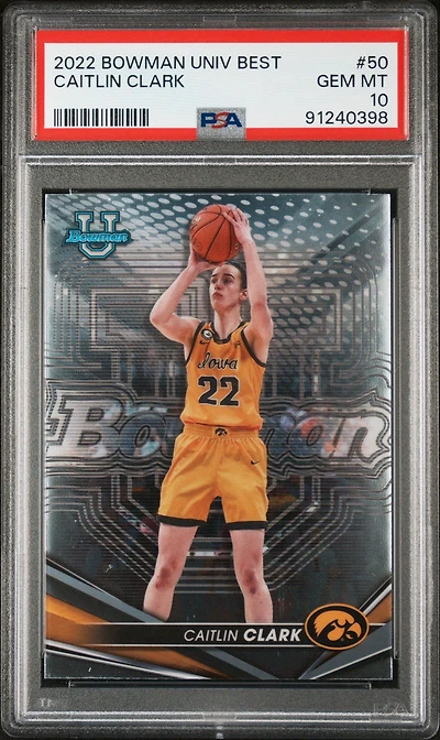 2022 Bowman University Best 50 Caitlin Clark PSA