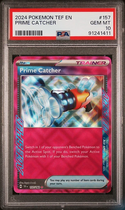 2024 Pokemon Tef En-temporal Forces 157 Prime Catcher PSA 10