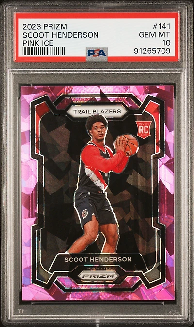 2023 Panini Prizm 141 Scoot Henderson Pink Ice PSA 10