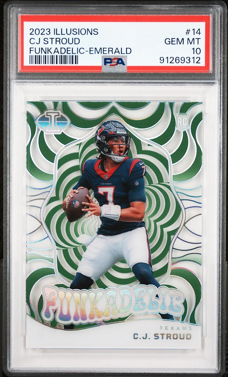 2023 Panini Illusions Funkadelic 14 Cj Stroud Emerald PSA 10