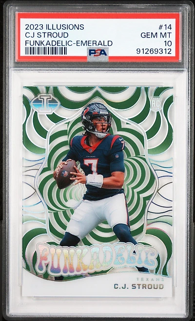 2023 Panini Illusions Funkadelic 14 Cj Stroud Emerald PSA 10