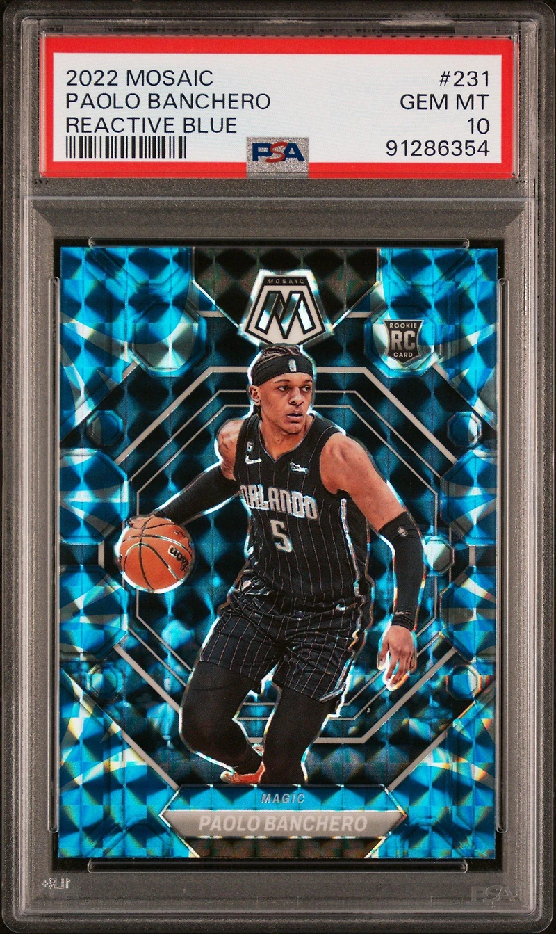 2022 Panini Mosaic 231 Paolo Banchero Reactive Blue PSA