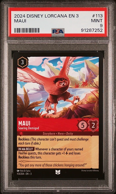 2024 Disney Lorcana En 3-into The Inklands 113 Maui - Soaring Demigod PSA 9