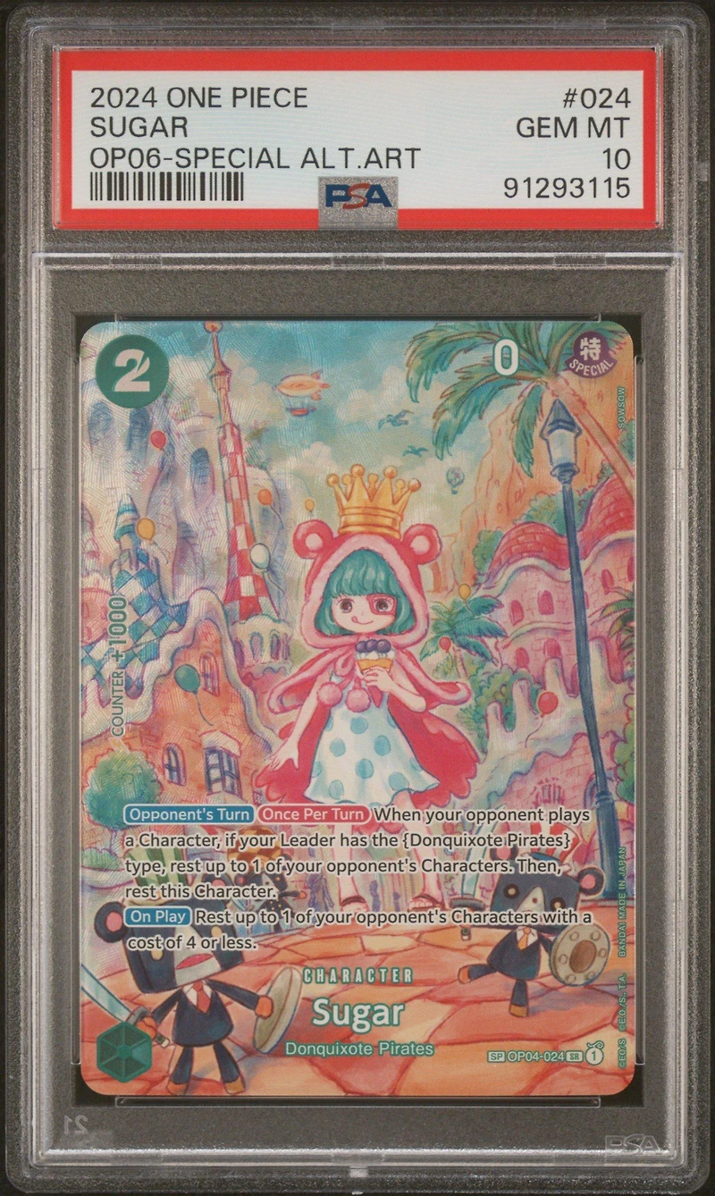 2024 One Piece Op06-wings Of The Captain 024 Sugar Special Alternate Art PSA 10