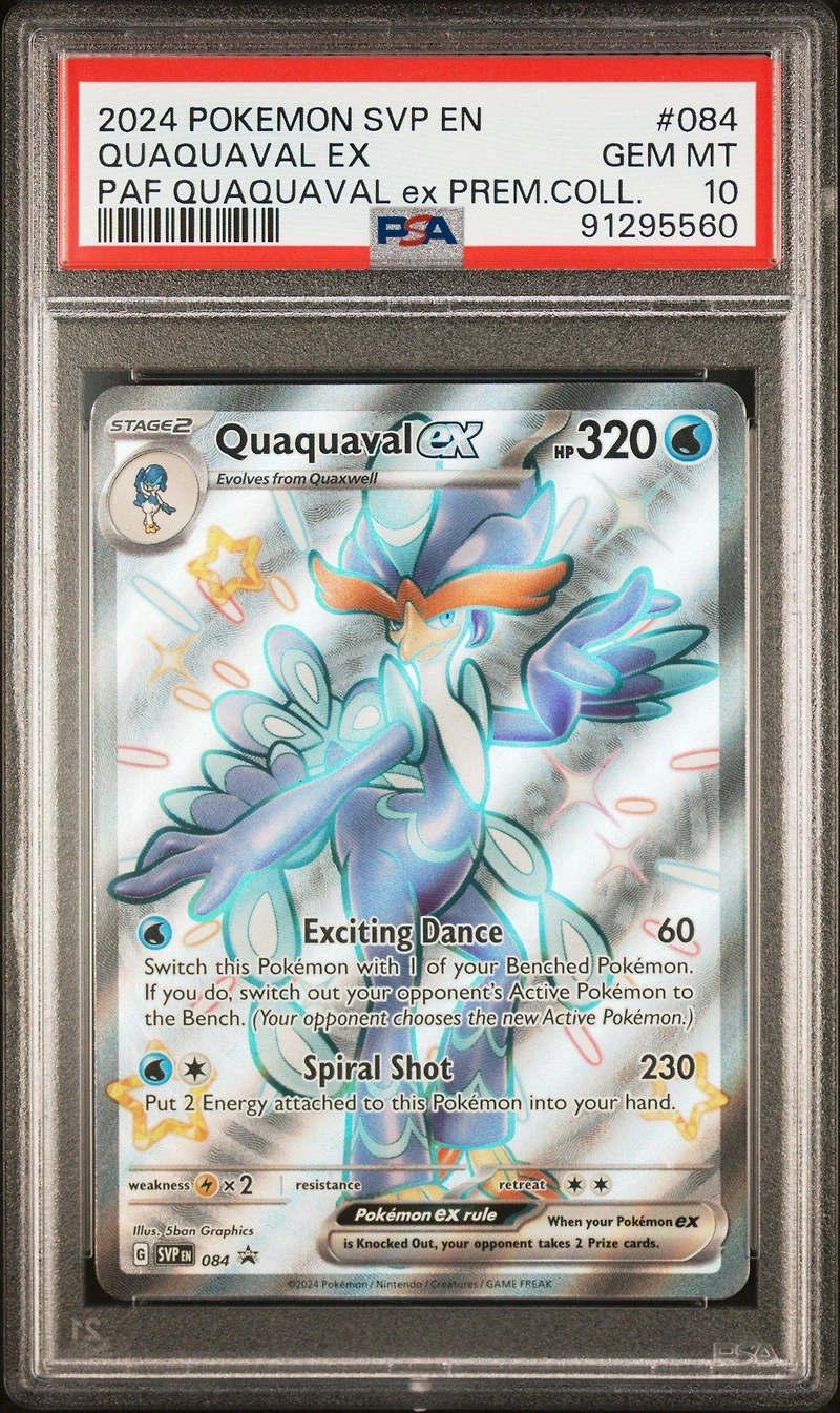 2024 Pokemon Svp En-sv Black Star Promo 084 Quaquaval Ex Paldean Fates Quaquaval Ex Premium Collection PSA 10