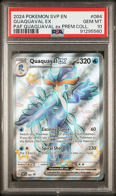2024 Pokemon Svp En-sv Black Star Promo 084 Quaquaval Ex Paldean Fates Quaquaval Ex Premium Collection PSA 10