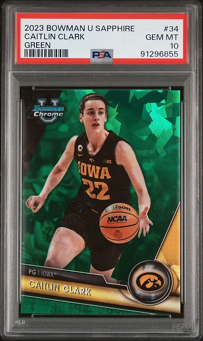 2023 Bowman University Chrome Sapphire 34 Caitlin Clark PSA