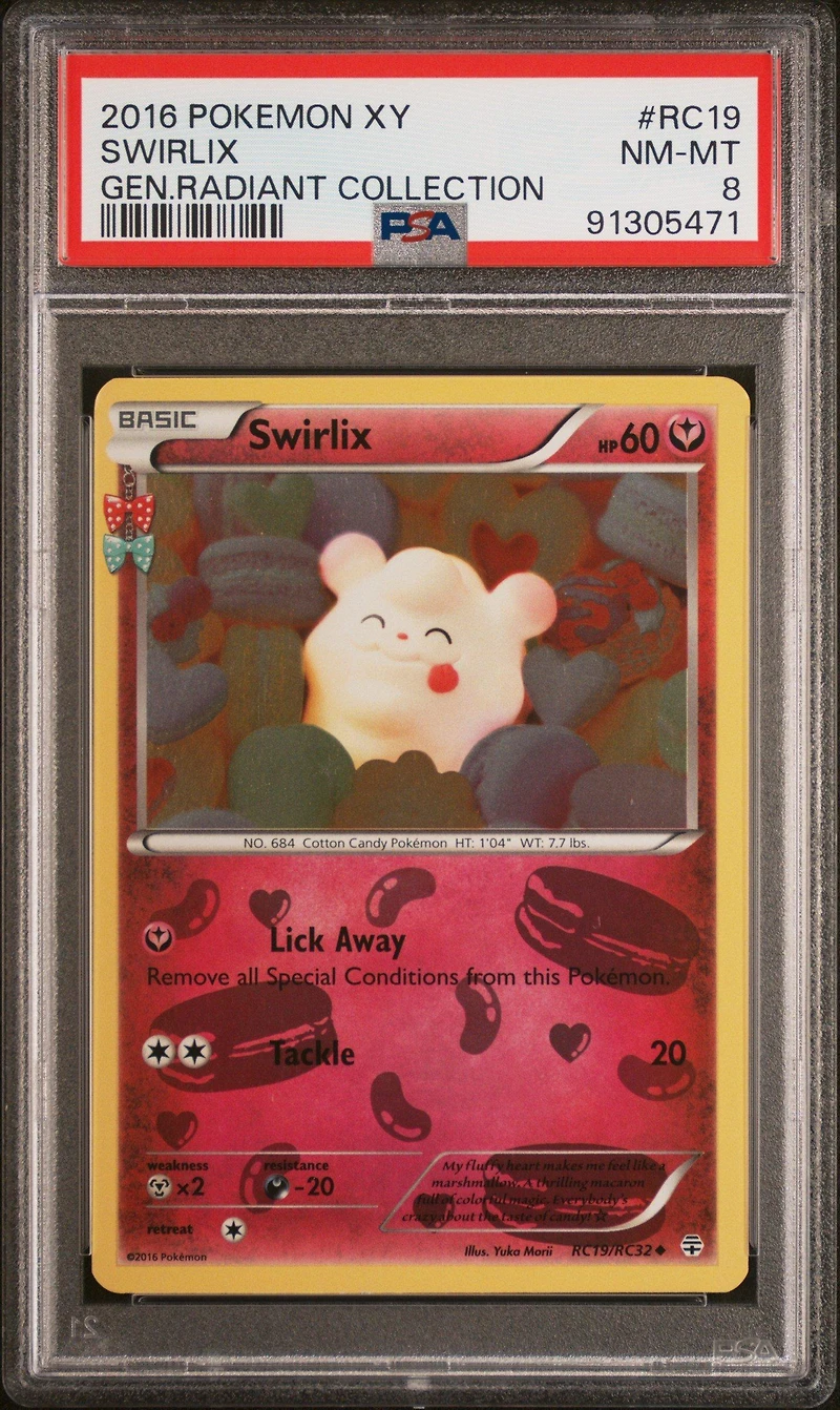 2016 Pokemon Xy Generations Radiant Collection Rc19 Swirlix PSA 8