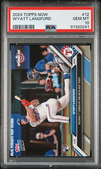 2024 Topps Now 12 Wyatt Langford PSA 10