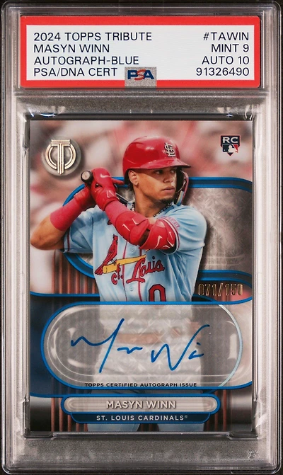 2024 Topps Tribute Tribute Autographs Tawin Masyn Winn Blue PSA 9