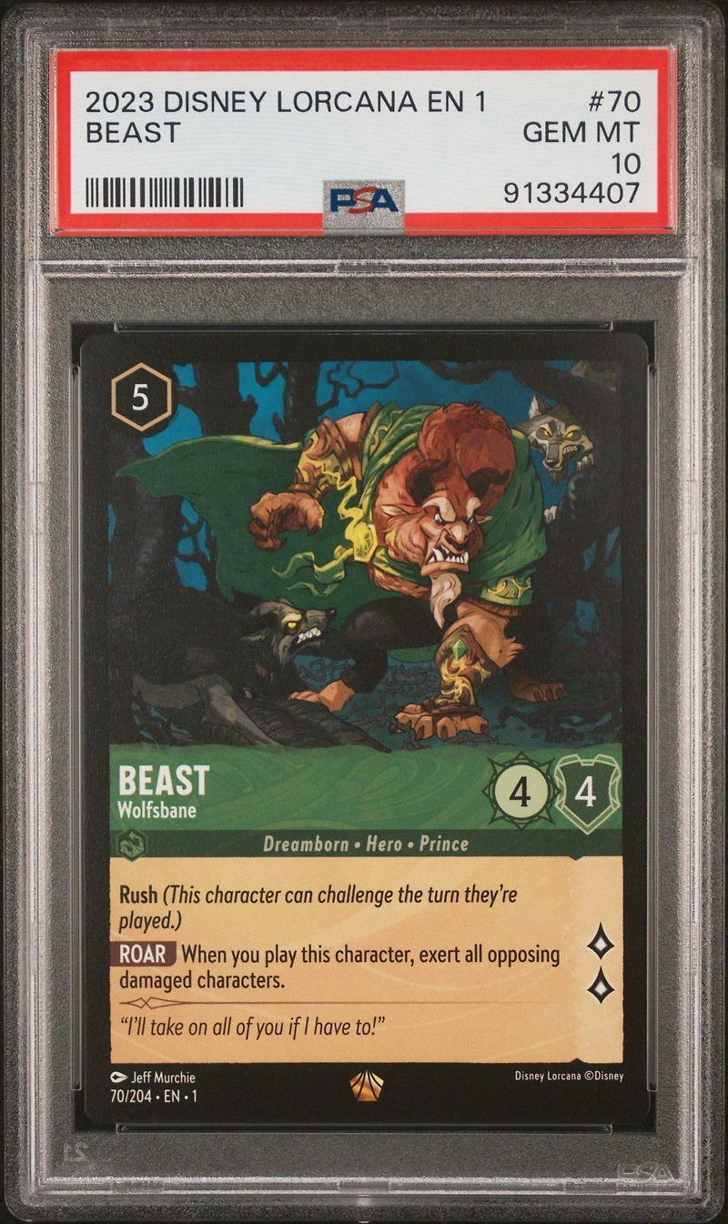 2023 Disney Lorcana En 1-the First Chapter 70 Beast - Wolfsbane PSA 10