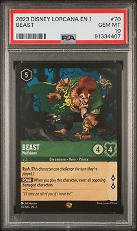2023 Disney Lorcana En 1-the First Chapter 70 Beast - Wolfsbane PSA 10