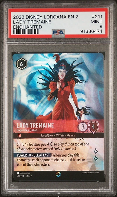 2023 Disney Lorcana En 2-rise Of The Floodborn 211 Lady Tremaine PSA 9