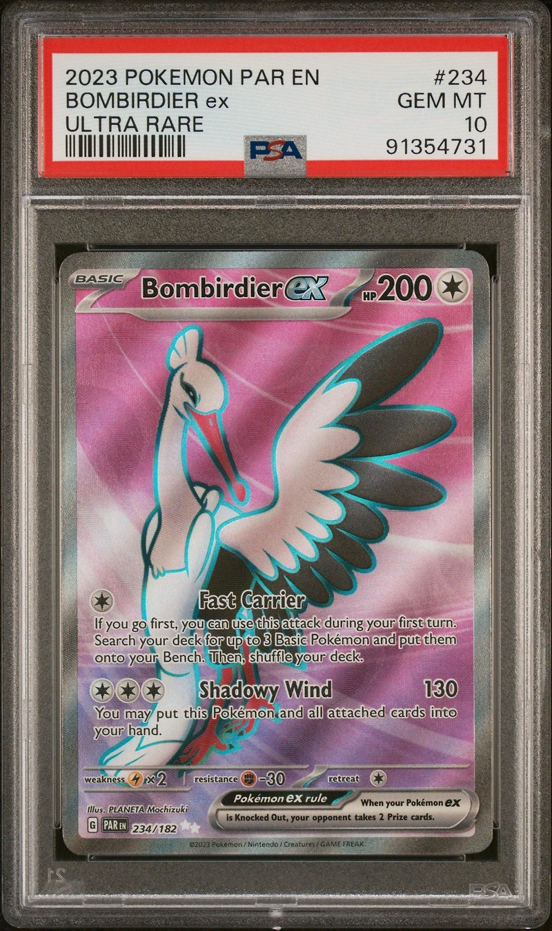 2023 Pokemon Par En-paradox Rift 234 Bombirdier Ex Ultra Rare PSA 10